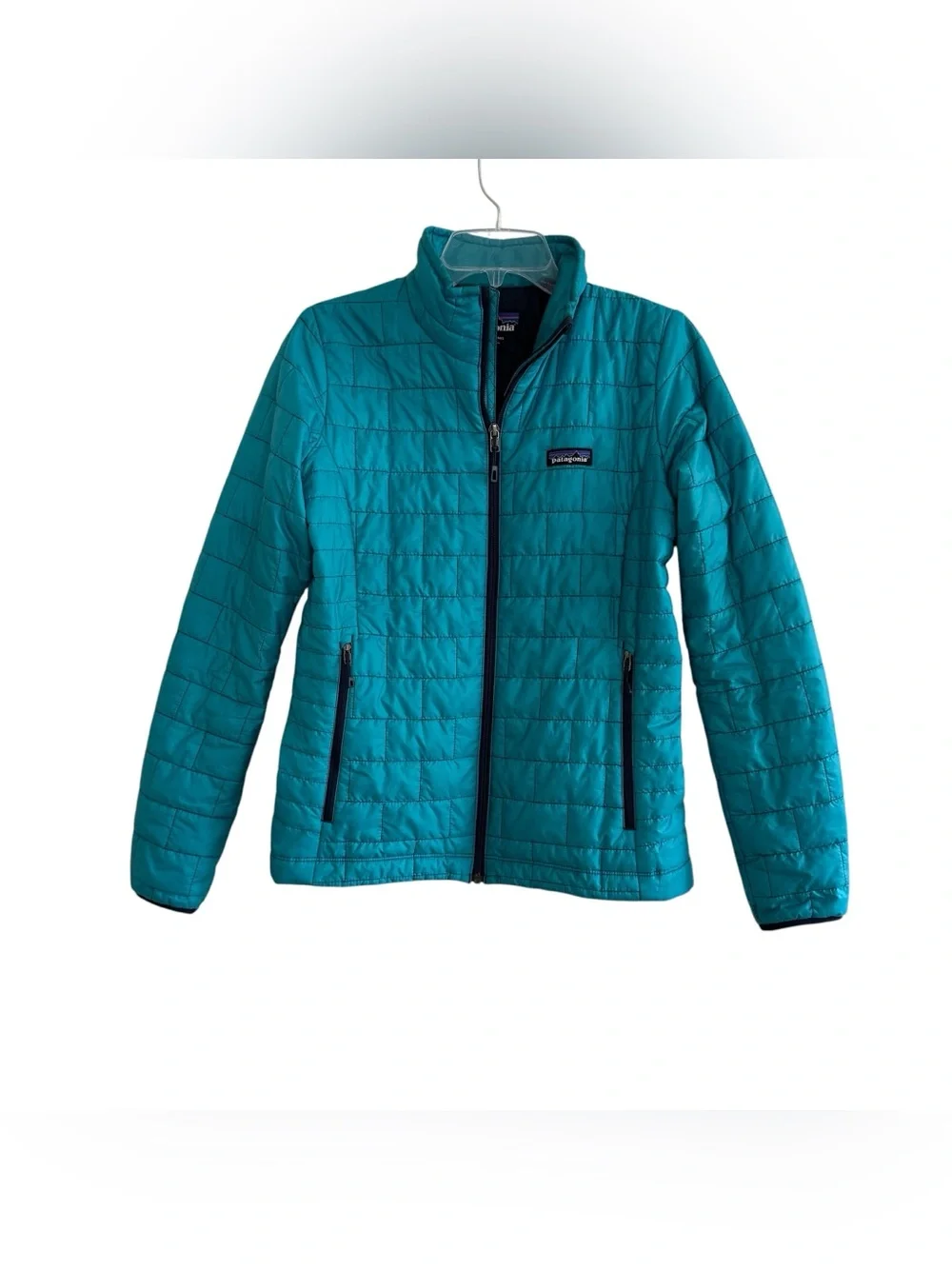 Patagonia Women's Nano Puff Jacket Teal Epic Blue Quilted Outdoor Hiking S - Picture 2 of 11